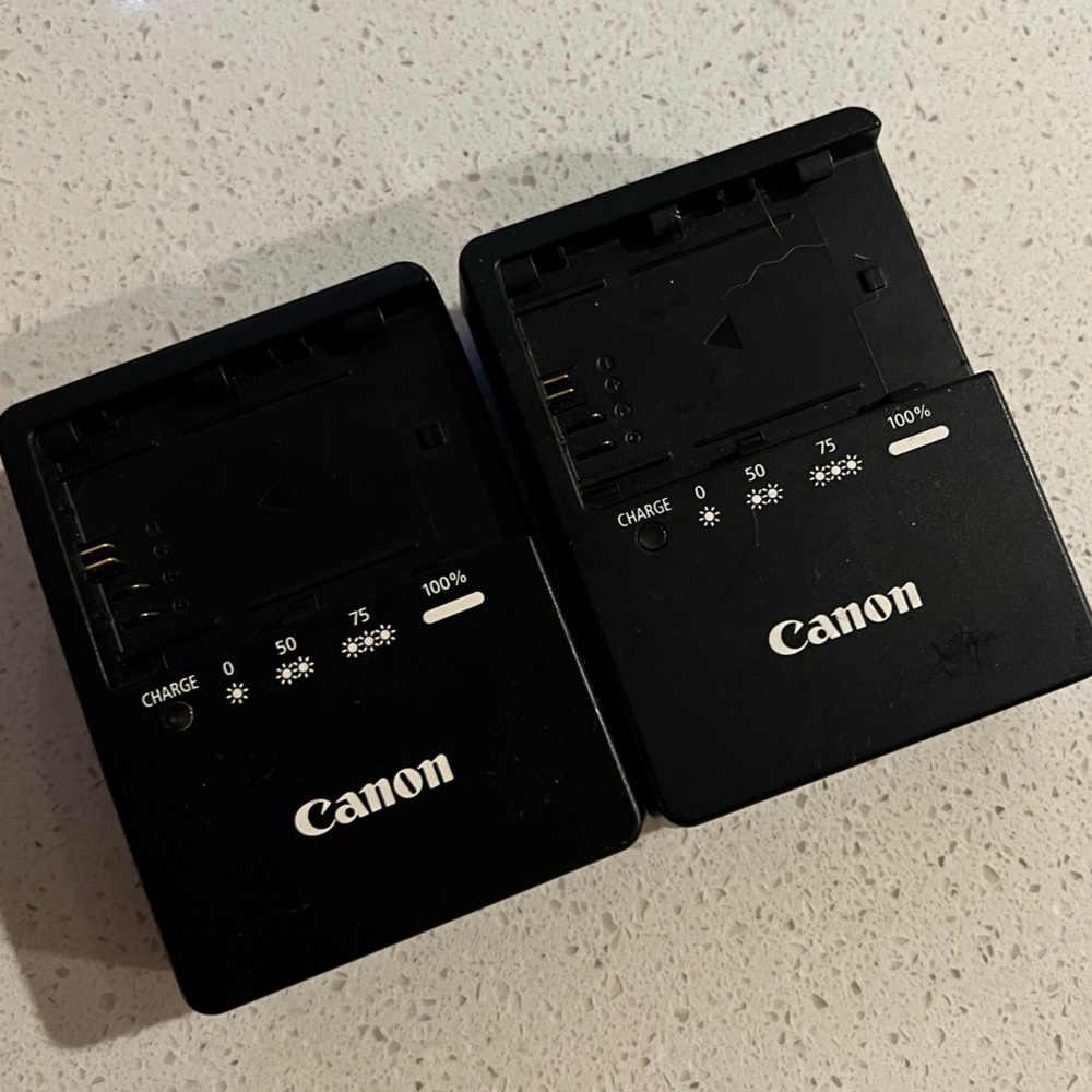 Canon Battery Charger Lot – LC-E6 & LC-E6E (One Missing Cable)